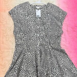 H&M Monochrome Animal Print Top